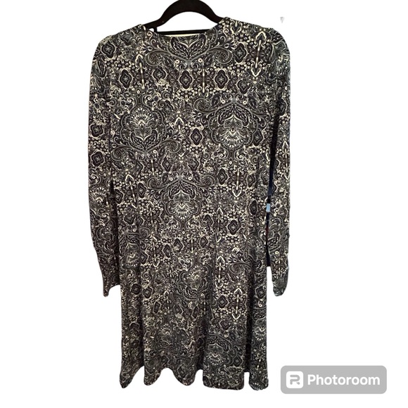 Karen Kane Multicolor Stretch A-Line Long Sleeve Dress Size XL - Picture 3 of 9